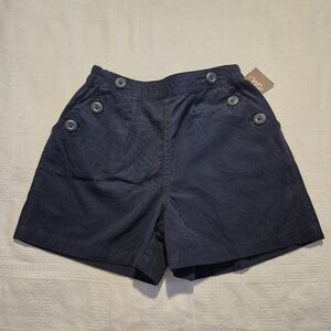 Tea Collection girls size 8 blue buttons pocket preppy nautical shorts NWT